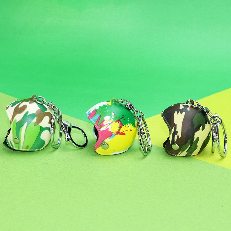 Popular Mini Sport Motorcycle Helmet Pendant Keychain USA Gifts Safety Bicycle Helmet Key Chain