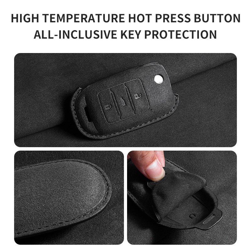 Hot Selling Car Key Cover Suede Soft Touch High Temperature Hot Pressed Button Accessory Protective Fit Model for Citroen Car