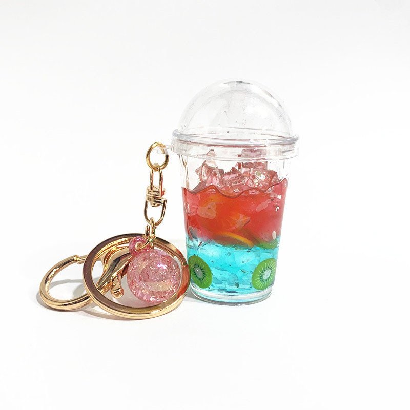 Wholesale Custom Acrylic Cute Small Boba Milk Tea Accessories Keychain