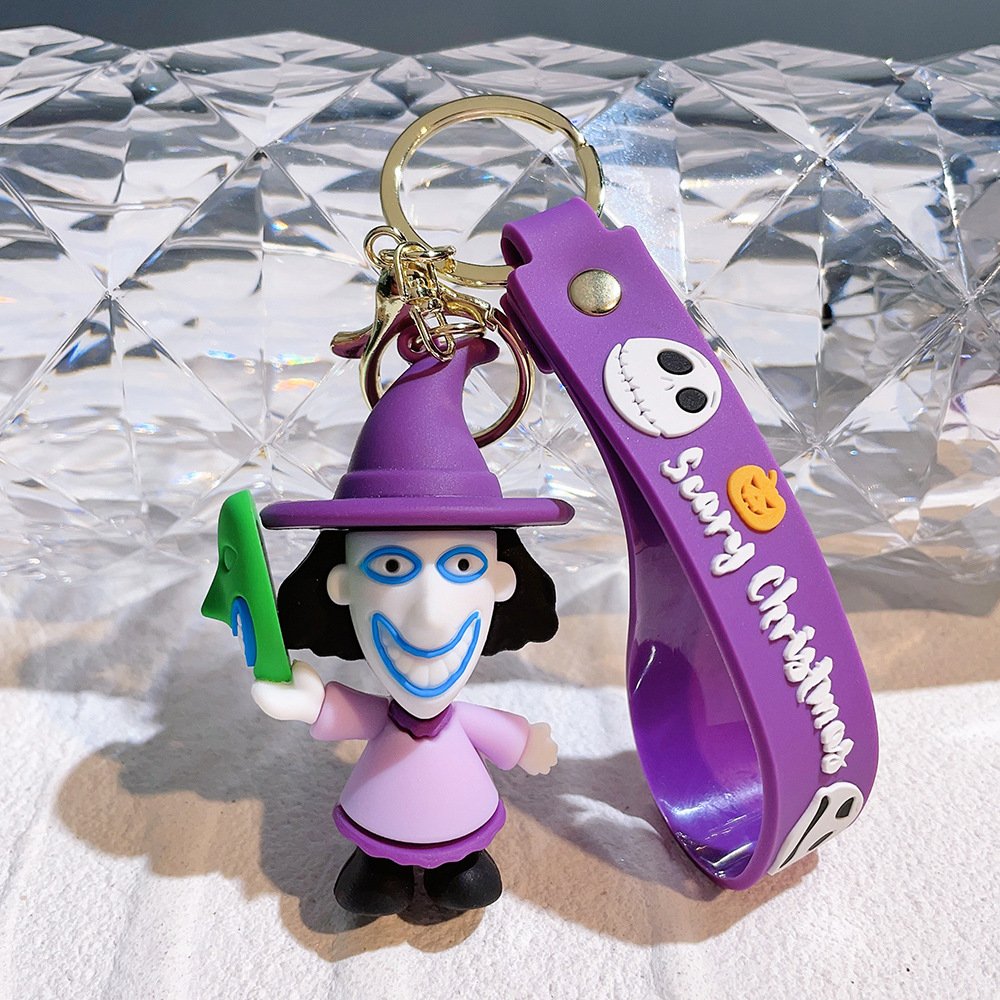New 3D Rubber The Nightmare Before Christmas Key Chain Accessories Halloween Lanyard Anime Keychains Promotion Car Gift