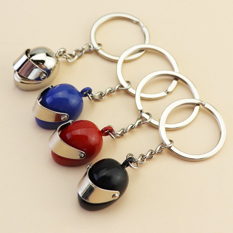 Personalized motorcycle Bicycle Accessories helmet small gift key chain Creative car advertising car key chain Keyring Keyfob