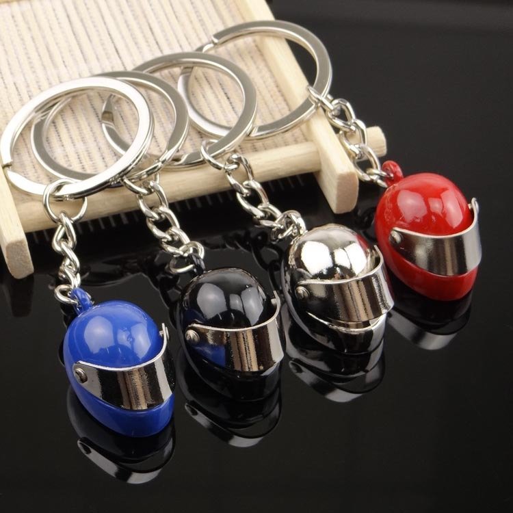 Personalized motorcycle Bicycle Accessories helmet small gift key chain Creative car advertising car key chain Keyring Keyfob