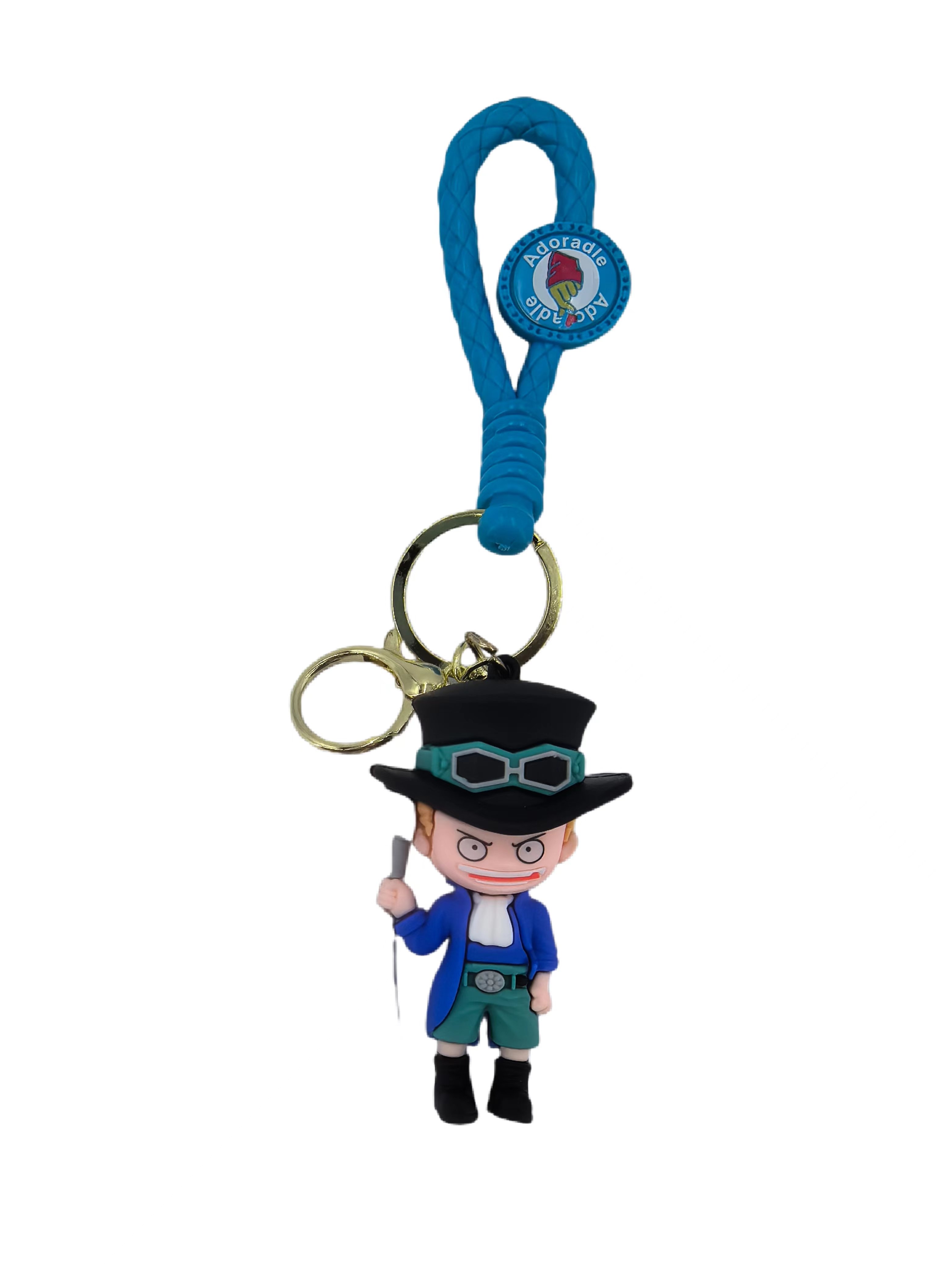 Wholesale 3D Soft pvc Keychains Wholesale Sabo pirate Anime Rubber key chain accessories custom keychain