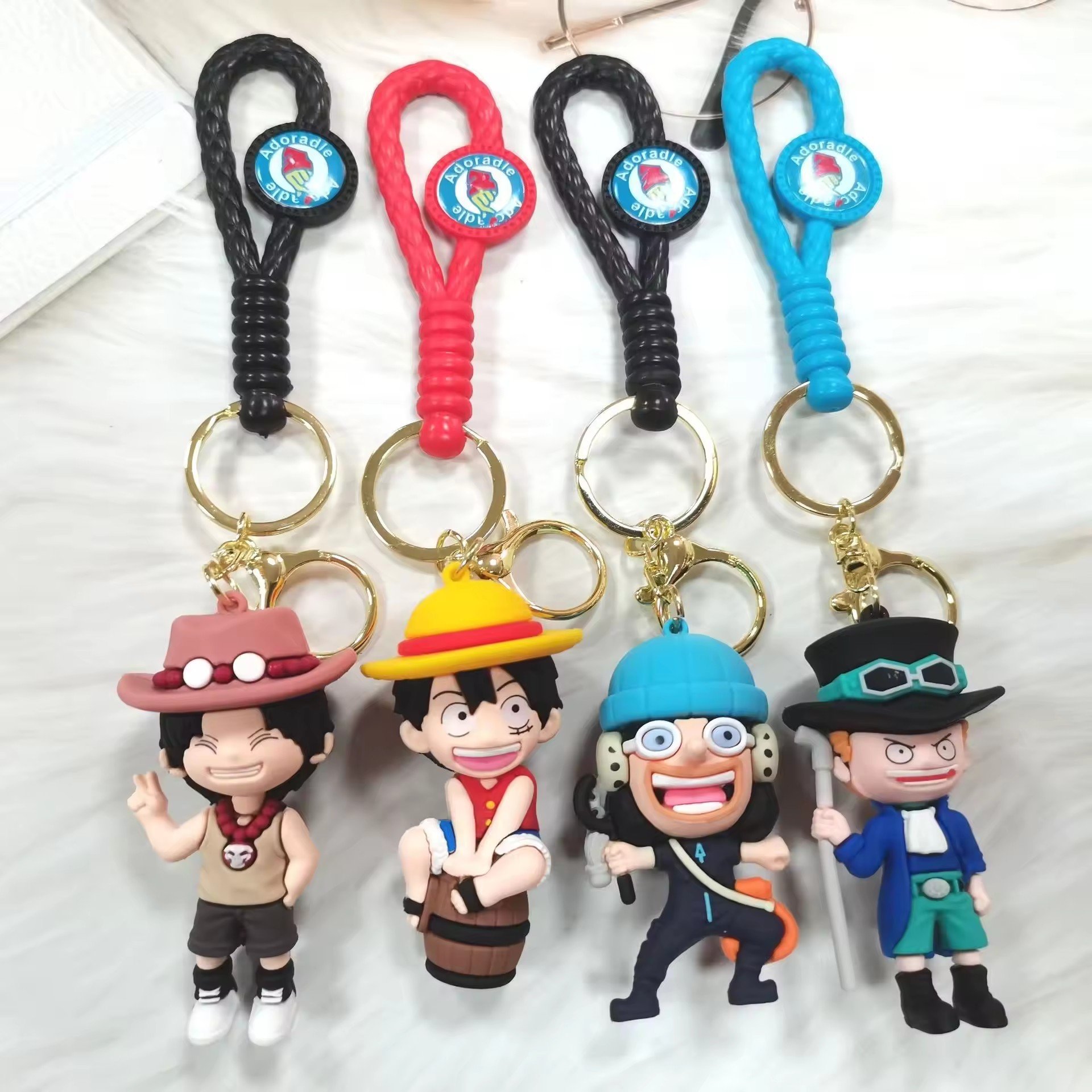 Wholesale 3D Soft pvc Keychains Wholesale Sabo pirate Anime Rubber key chain accessories custom keychain
