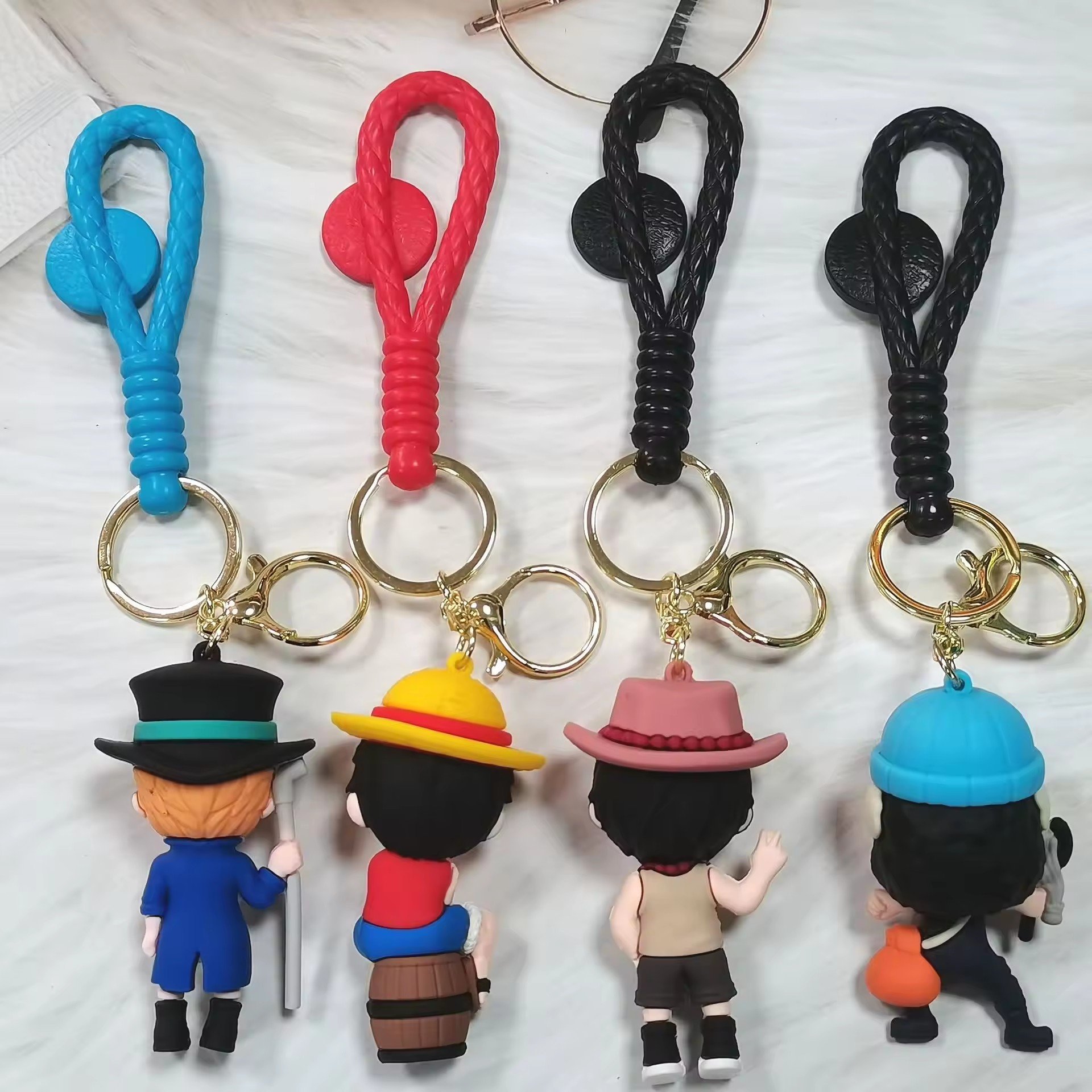 Wholesale 3D Soft pvc Keychains Wholesale Sabo pirate Anime Rubber key chain accessories custom keychain