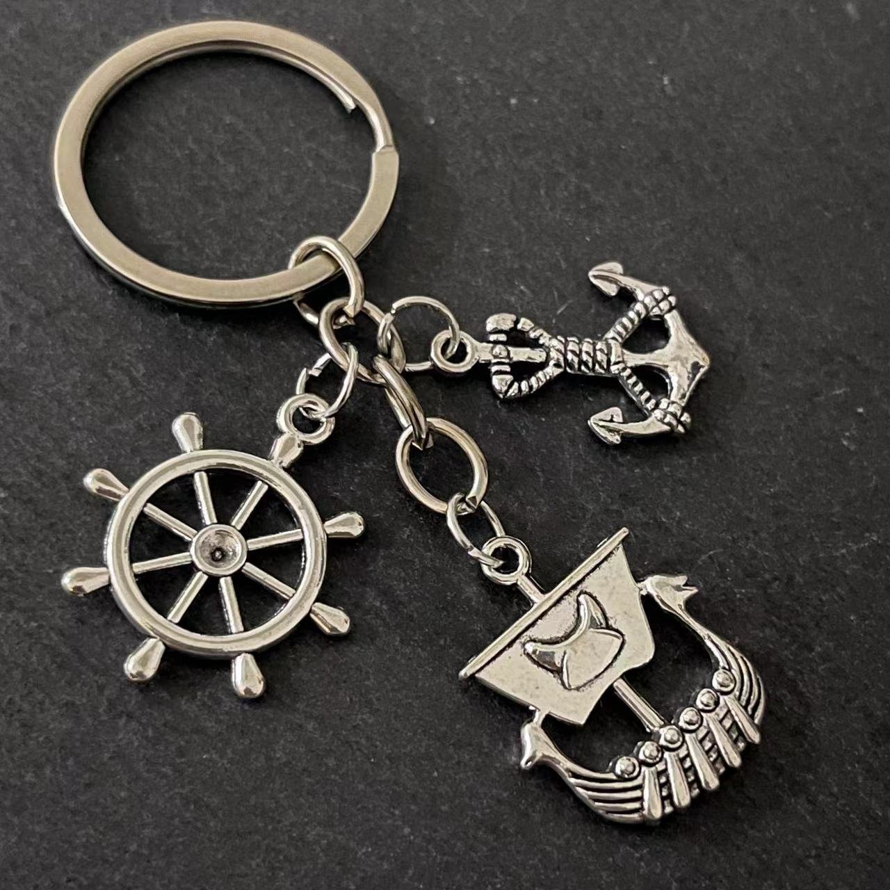 Nautical Keychain Sailboat Rudder Anchor Lighthouse Fashion Nautical DIY Keychain Accessories