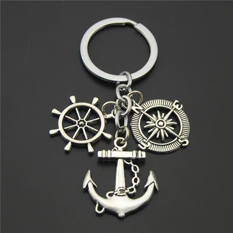 Nautical Keychain Sailboat Rudder Anchor Lighthouse Fashion Nautical DIY Keychain Accessories