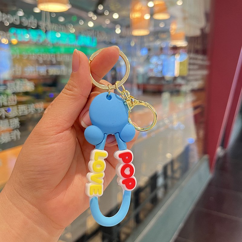 New Model Cute Cartoon Mickey Bracelet Keychain Soft Rubber Bracelet Keychain Car Bag Hanging Rope Accessories