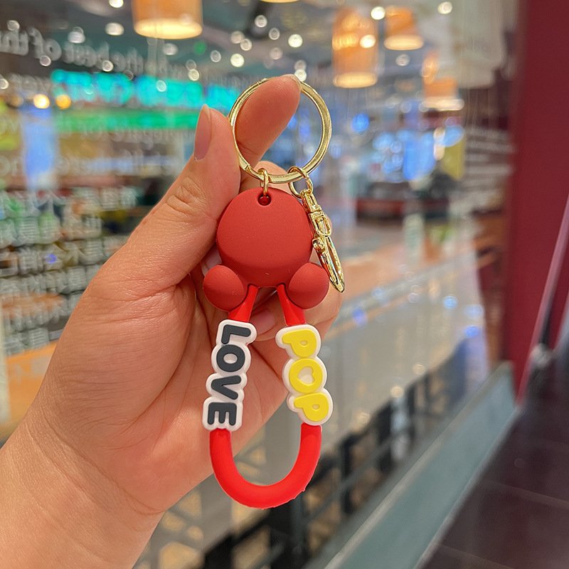 New Model Cute Cartoon Mickey Bracelet Keychain Soft Rubber Bracelet Keychain Car Bag Hanging Rope Accessories