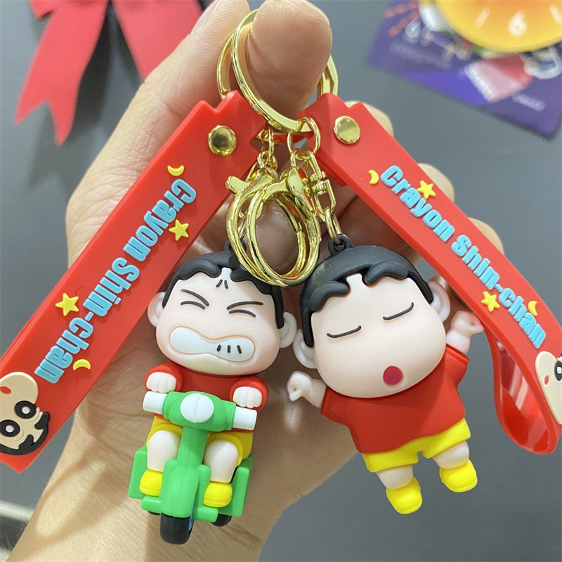 3D Lovely Cartoon Crayon Shin-chan Keychain Pendant Kids Gift Anti-Lost Car Key Accessories Key Chain Custom PVC Keychains