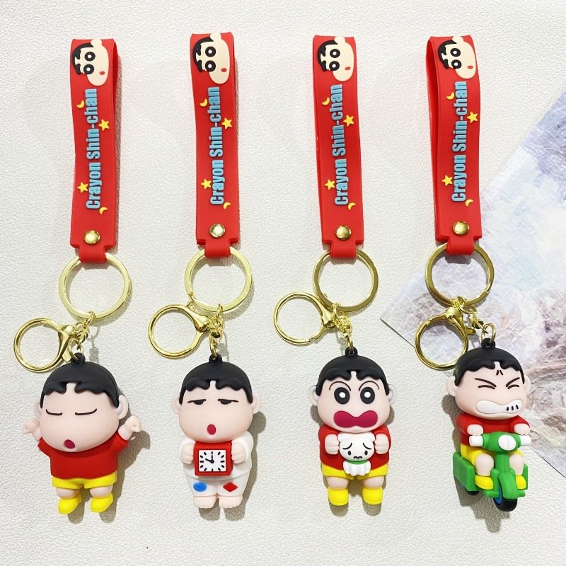3D Lovely Cartoon Crayon Shin-chan Keychain Pendant Kids Gift Anti-Lost Car Key Accessories Key Chain Custom PVC Keychains