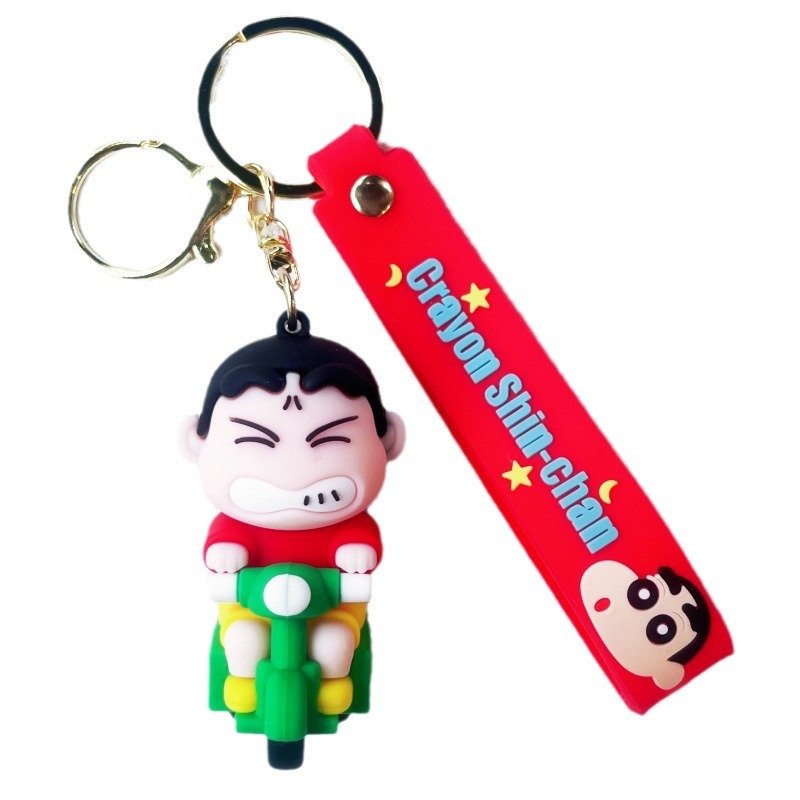 3D Lovely Cartoon Crayon Shin-chan Keychain Pendant Kids Gift Anti-Lost Car Key Accessories Key Chain Custom PVC Keychains