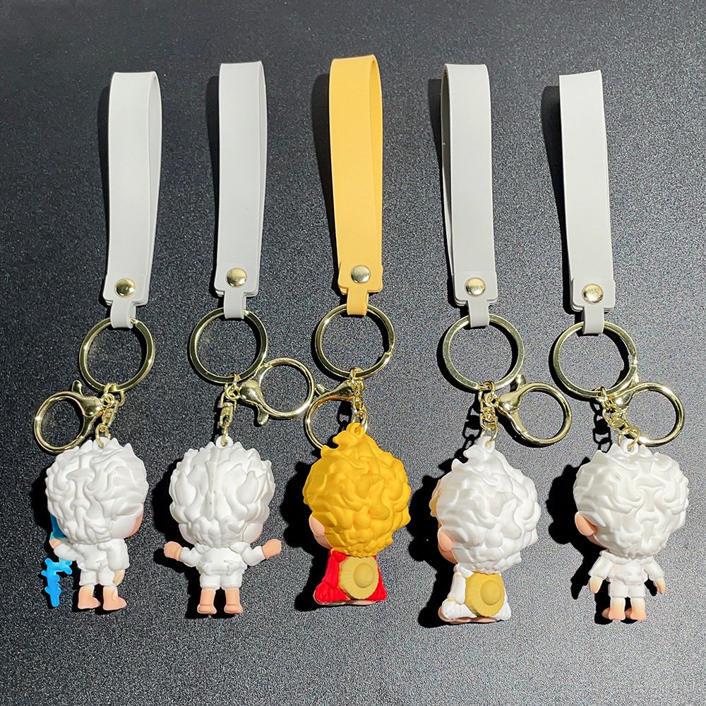 5 Designs High Quality Anime Keychain Accessories Luffy Nika PVC Rubber keychains Cosplay Car Key Backpack Keychains