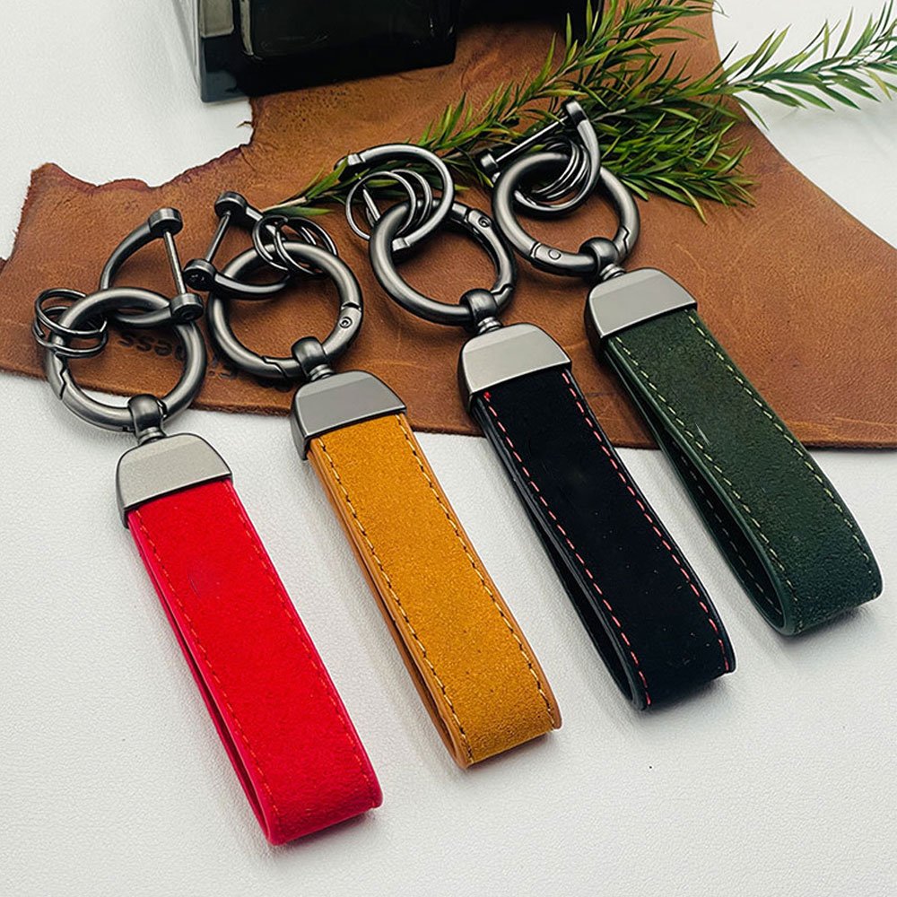AMG Car Key Holder Key Rings Key Chain Hand Leather Horseshoe Buckle Keychain Car Keyring Gift Auto Accessory for Audi Sline PU