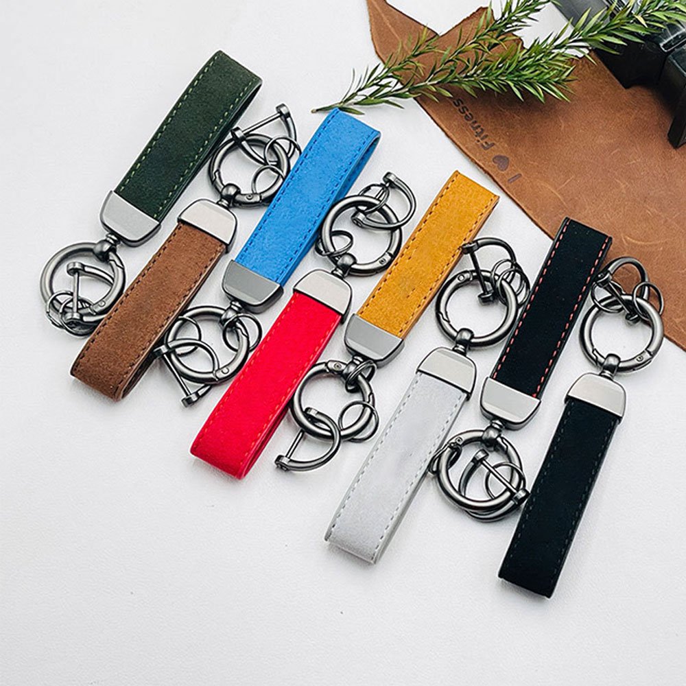 AMG Car Key Holder Key Rings Key Chain Hand Leather Horseshoe Buckle Keychain Car Keyring Gift Auto Accessory for Audi Sline PU