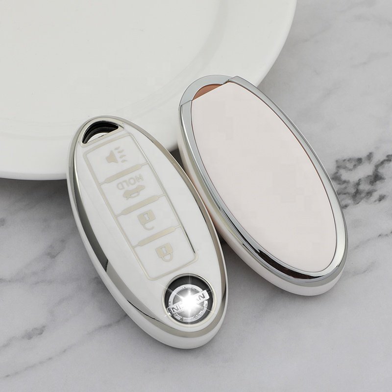 Silver Edge car key case cover For Nissan note Qashqai Pathfinder Rogue Versa Murano Infiniti Q50 accessories Car Key holder
