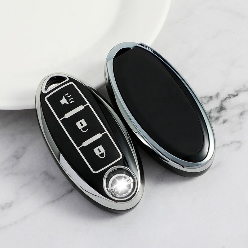 Silver Edge car key case cover For Nissan note Qashqai Pathfinder Rogue Versa Murano Infiniti Q50 accessories Car Key holder