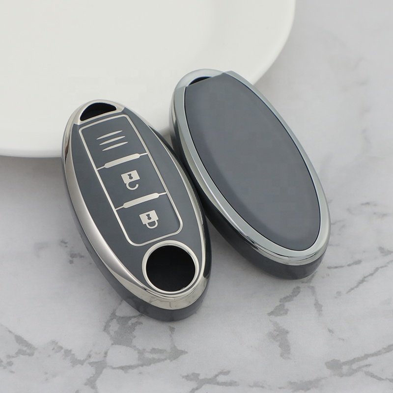 Silver Edge car key case cover For Nissan note Qashqai Pathfinder Rogue Versa Murano Infiniti Q50 accessories Car Key holder