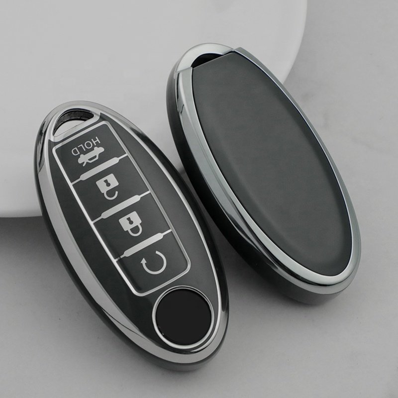Silver Edge car key case cover For Nissan note Qashqai Pathfinder Rogue Versa Murano Infiniti Q50 accessories Car Key holder