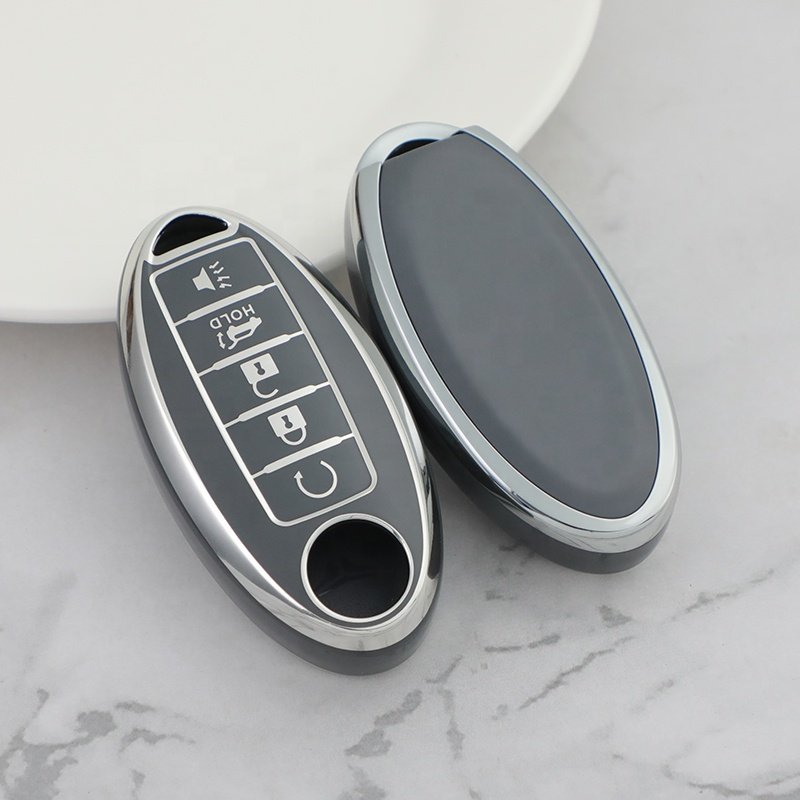 Silver Edge car key case cover For Nissan note Qashqai Pathfinder Rogue Versa Murano Infiniti Q50 accessories Car Key holder