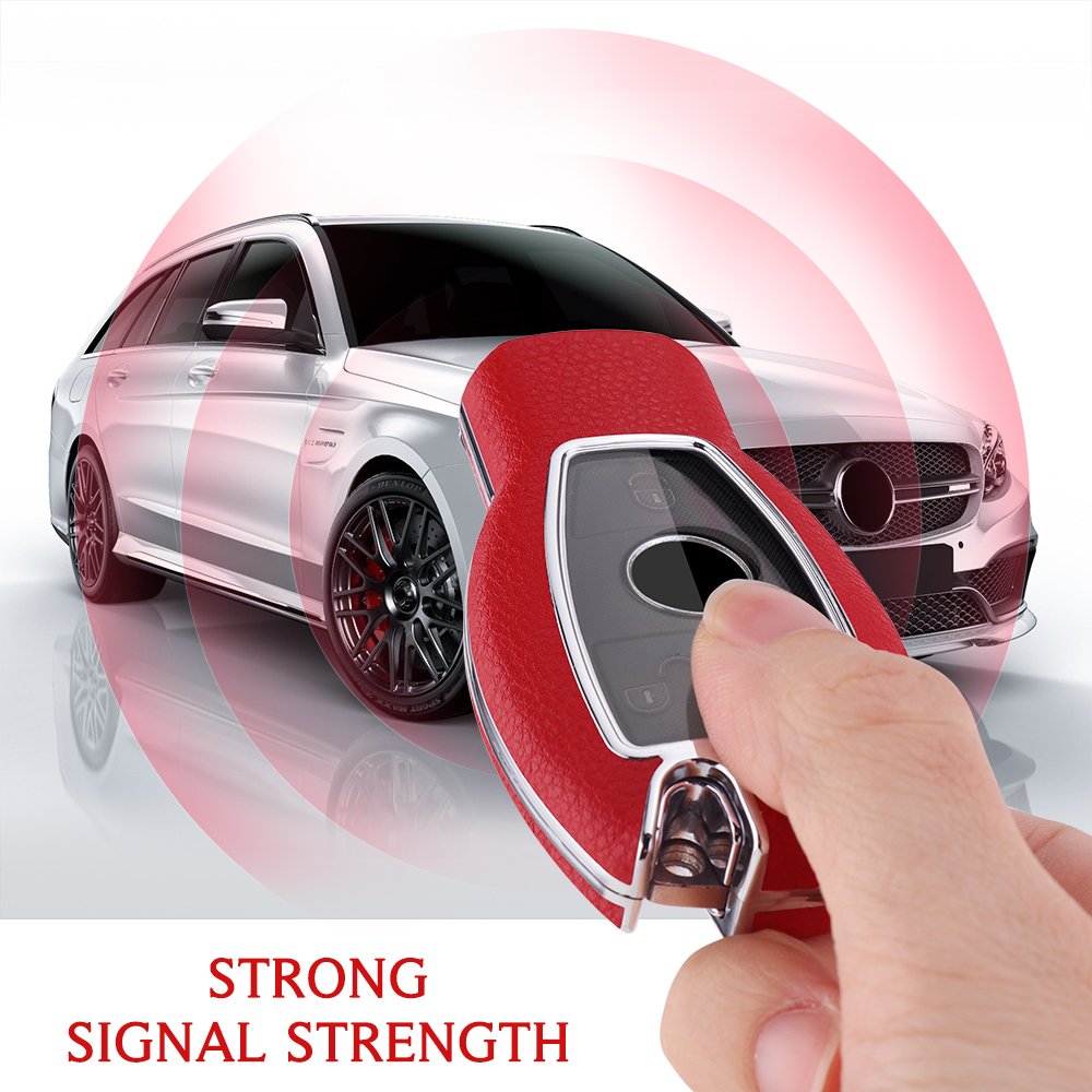 For Mercedes Benz leather Key Fob Cover 2/3 button key shell fit for Benz c200l/gla200/glc260/glk/V Class/e300 key cover
