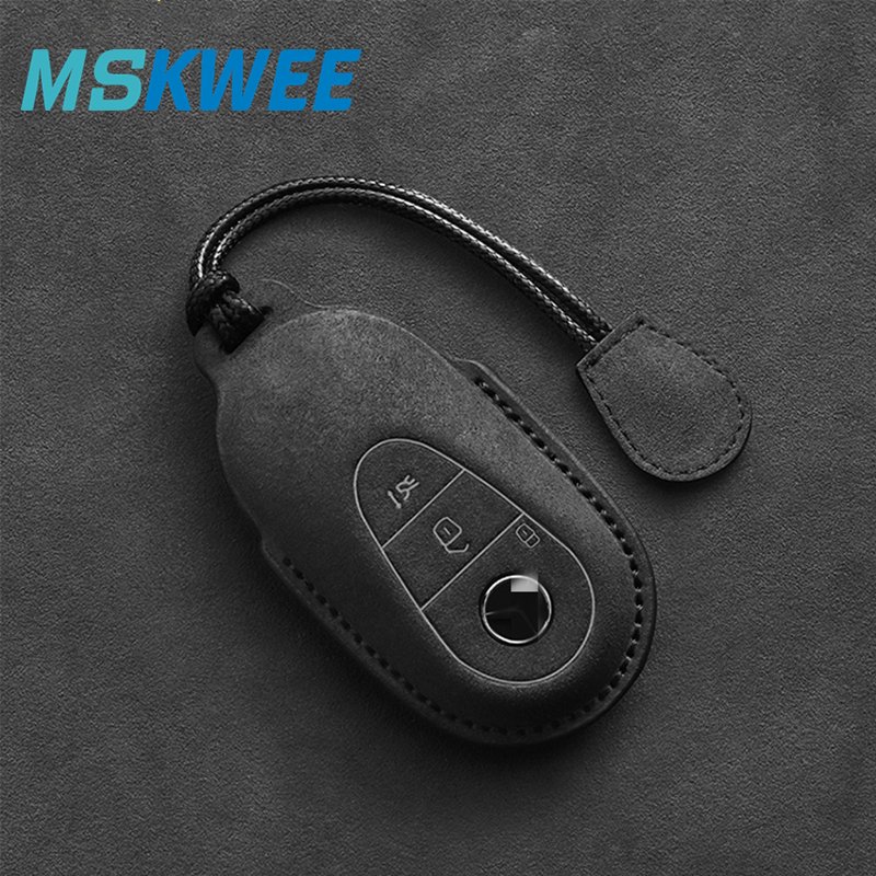 New Style Leather Car Key Case for Mercedes Benz 3 Buttons 4 Buttons Car Key Fob Cover Keychain Suede Accessories