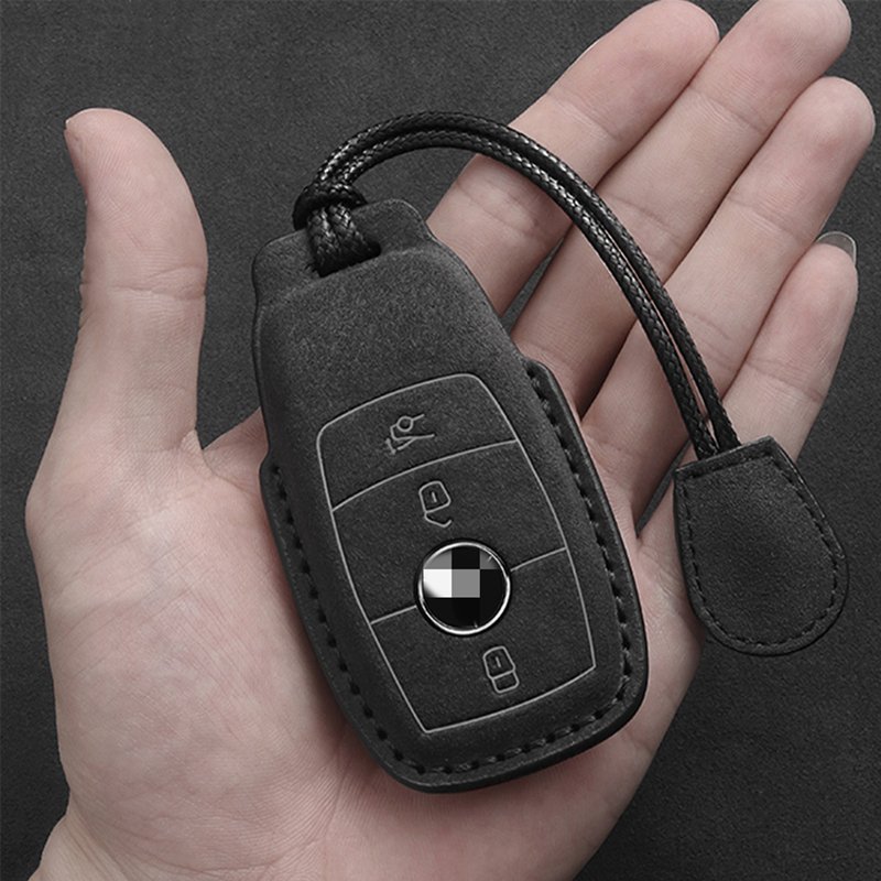 New Style Leather Car Key Case for Mercedes Benz 3 Buttons 4 Buttons Car Key Fob Cover Keychain Suede Accessories