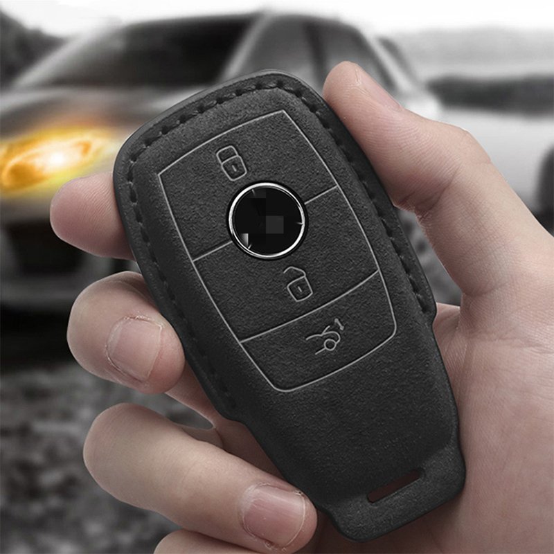 New Style Leather Car Key Case for Mercedes Benz 3 Buttons 4 Buttons Car Key Fob Cover Keychain Suede Accessories
