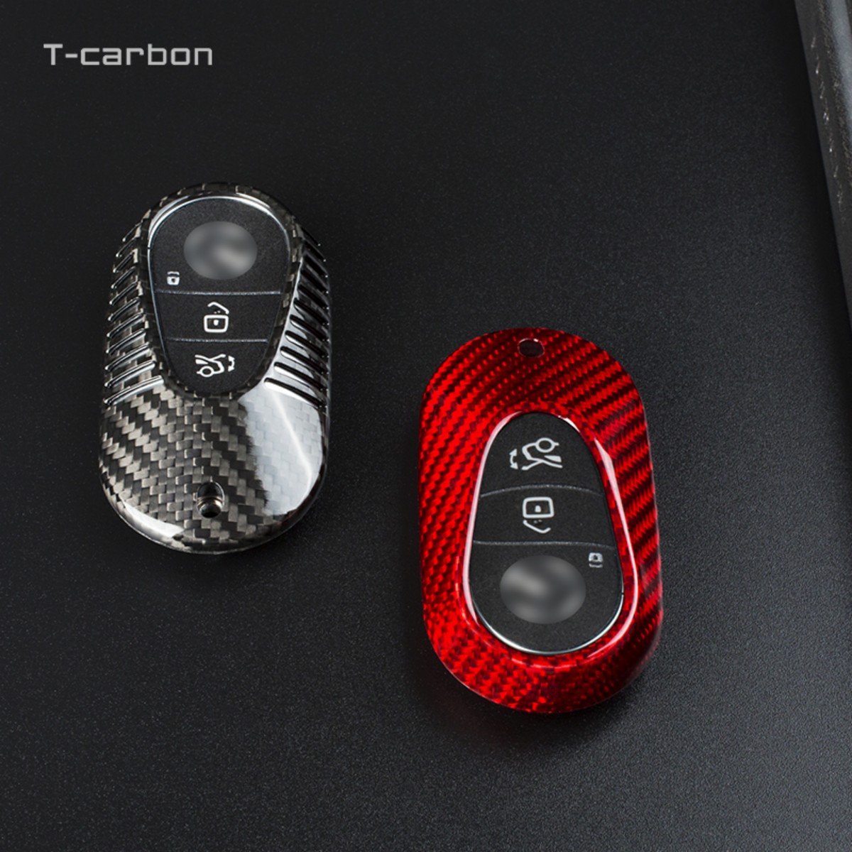 Car Key Cases For Benz S 400L Carbon Fiber Car Key Case Interior Accessories T-carbon Key Cover Fashion Styling Car Key Cover