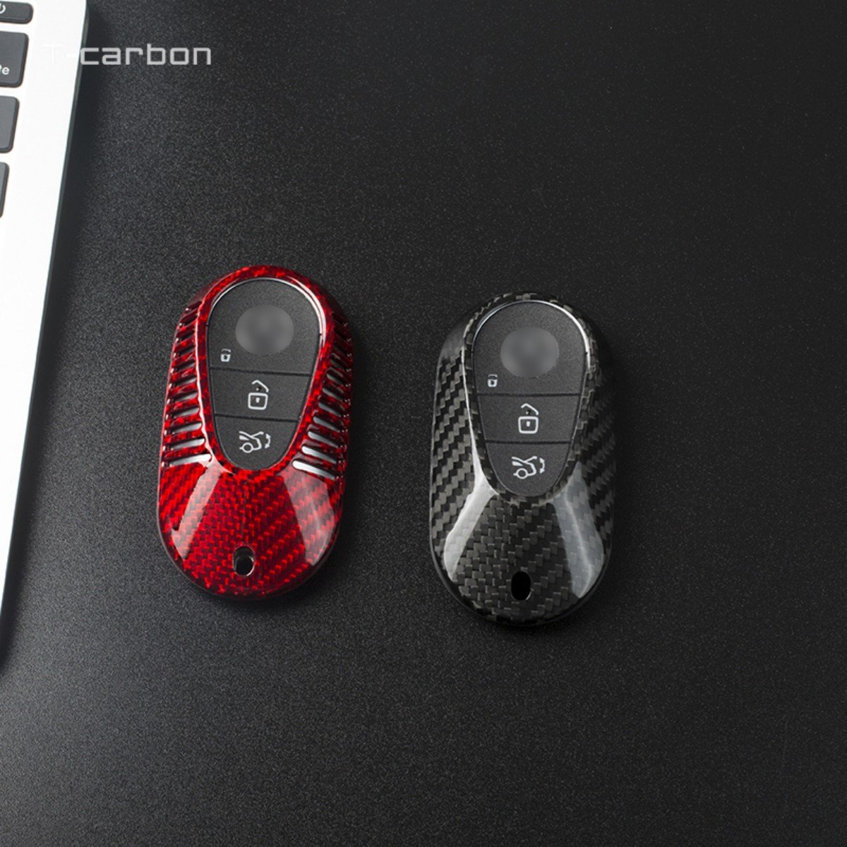 Car Key Cases For Benz S 400L Carbon Fiber Car Key Case Interior Accessories T-carbon Key Cover Fashion Styling Car Key Cover