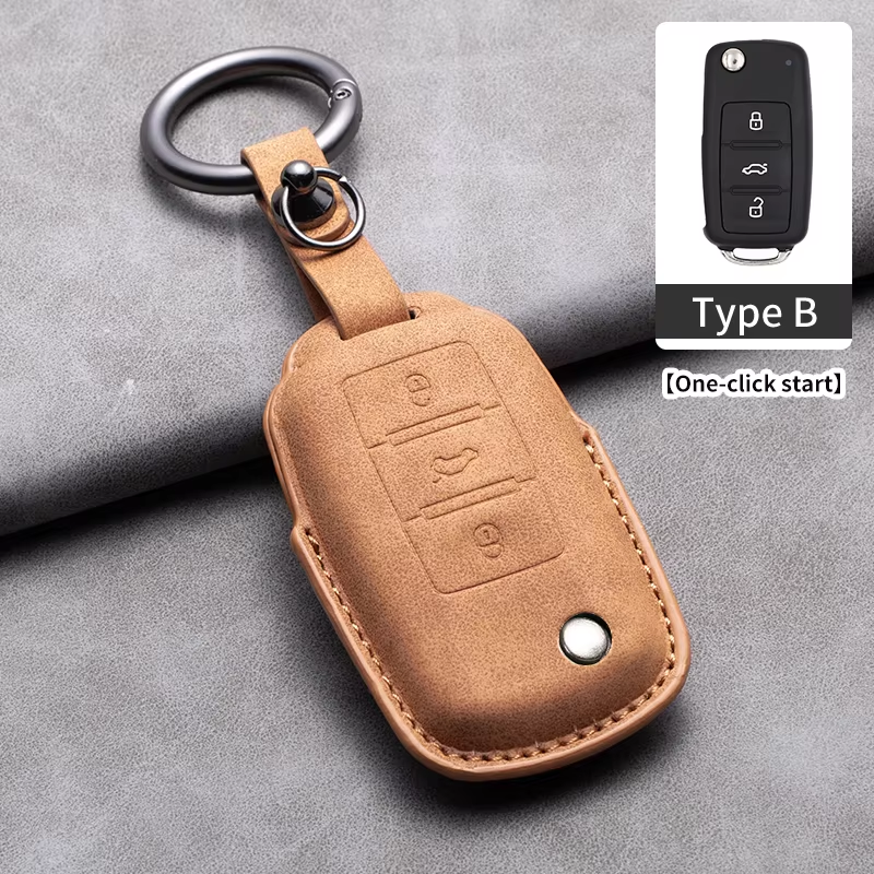DM Factory wholesale Leather Car Key Cover Soft And Durable For VW Volkswagen Car Accessories