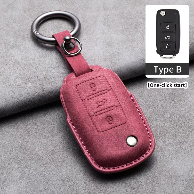 DM Factory wholesale Leather Car Key Cover Soft And Durable For VW Volkswagen Car Accessories