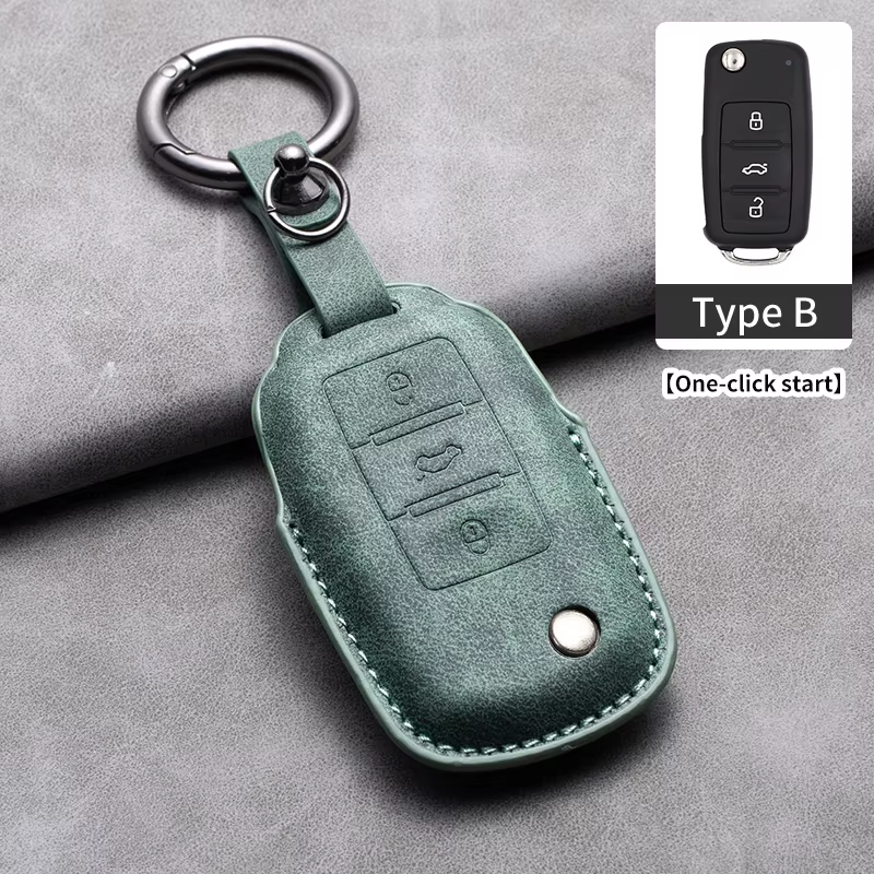 DM Factory wholesale Leather Car Key Cover Soft And Durable For VW Volkswagen Car Accessories