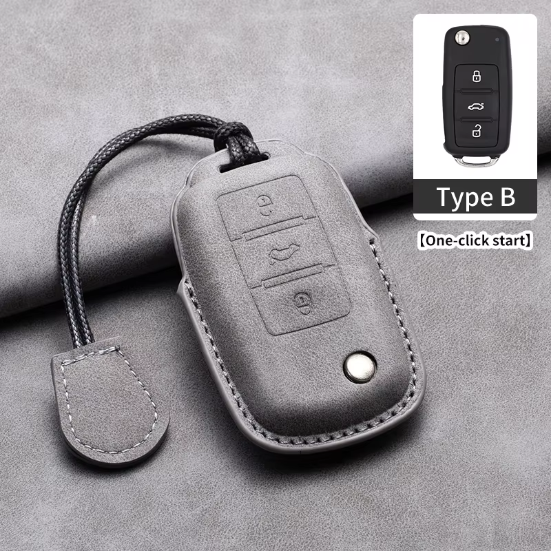 DM Factory wholesale Leather Car Key Cover Soft And Durable For VW Volkswagen Car Accessories