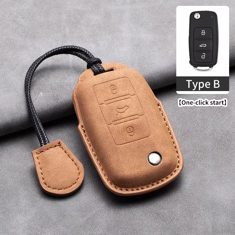 DM Factory wholesale Leather Car Key Cover Soft And Durable For VW Volkswagen Car Accessories