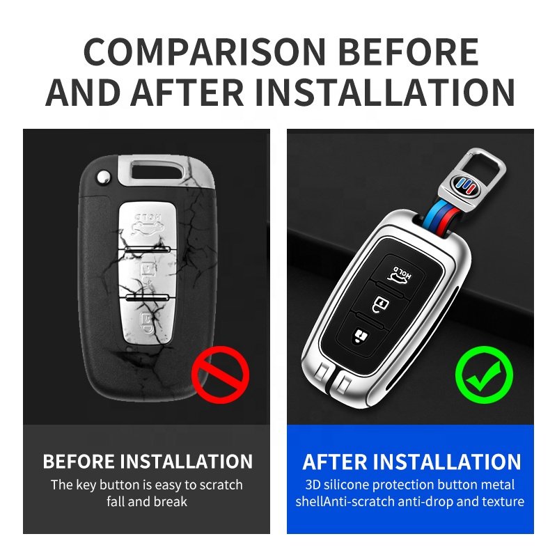 For Kia Seltos Zinc Alloy Metal Case Silicone Car Key Cover