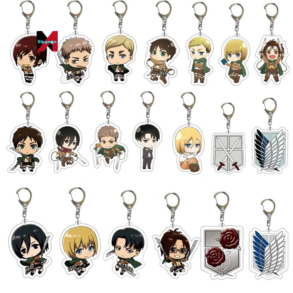 Holder For Bag Car Key Accessory Anime Tag Wholesale Attack On Titan acrylic keychain