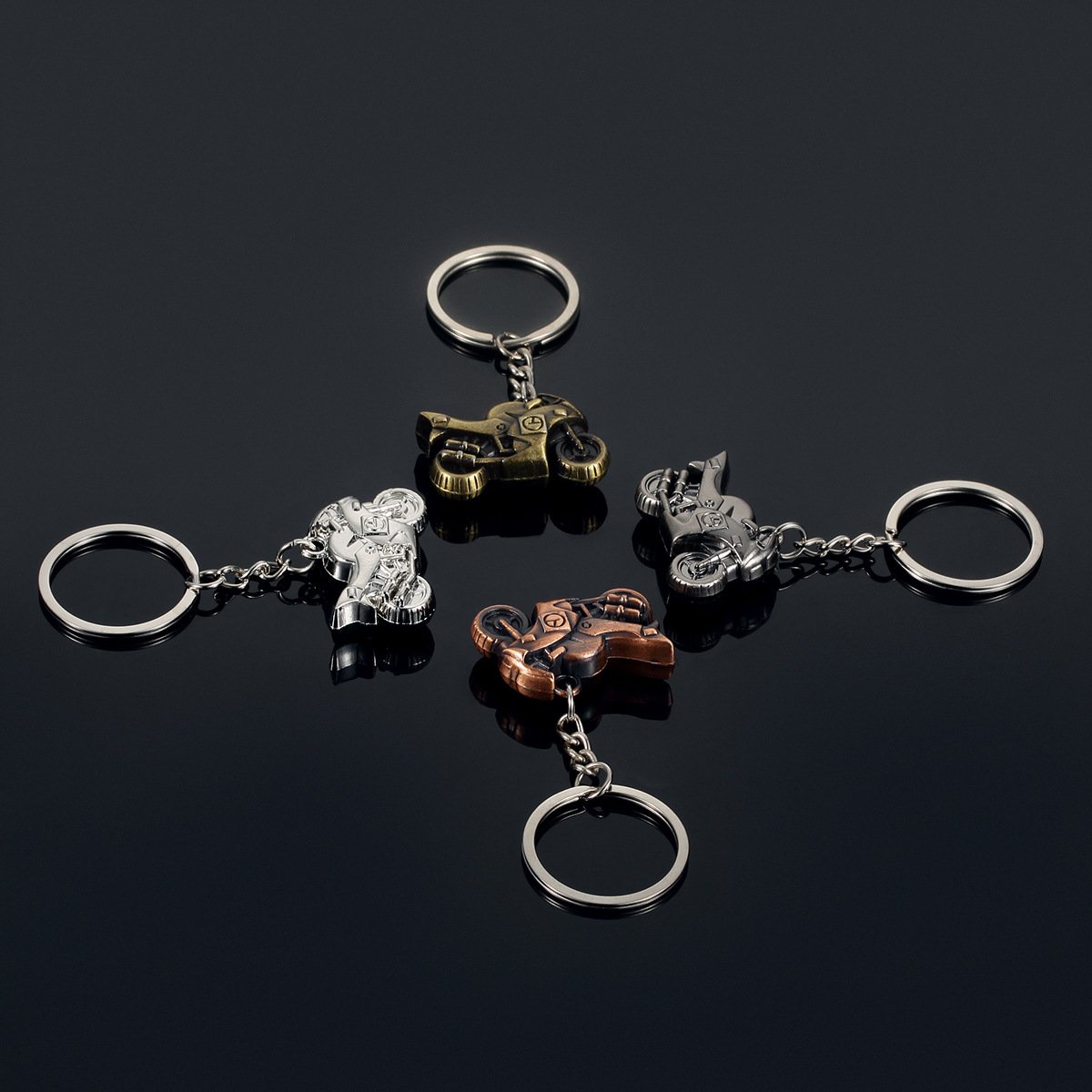 Creative Personality Stereo Simulation Heavy Motorcycle Metal Key Ring Men's Car Keychain Accessories