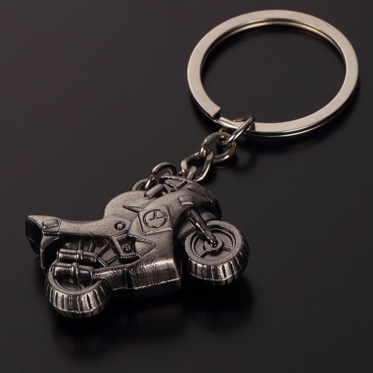 Creative Personality Stereo Simulation Heavy Motorcycle Metal Key Ring Men's Car Keychain Accessories