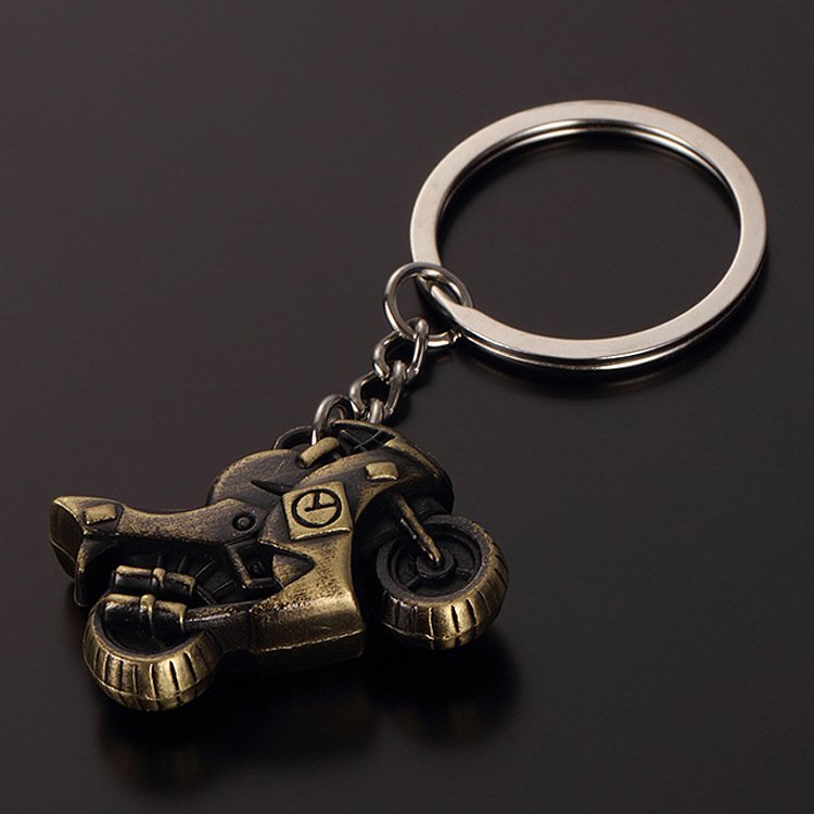 Creative Personality Stereo Simulation Heavy Motorcycle Metal Key Ring Men's Car Keychain Accessories