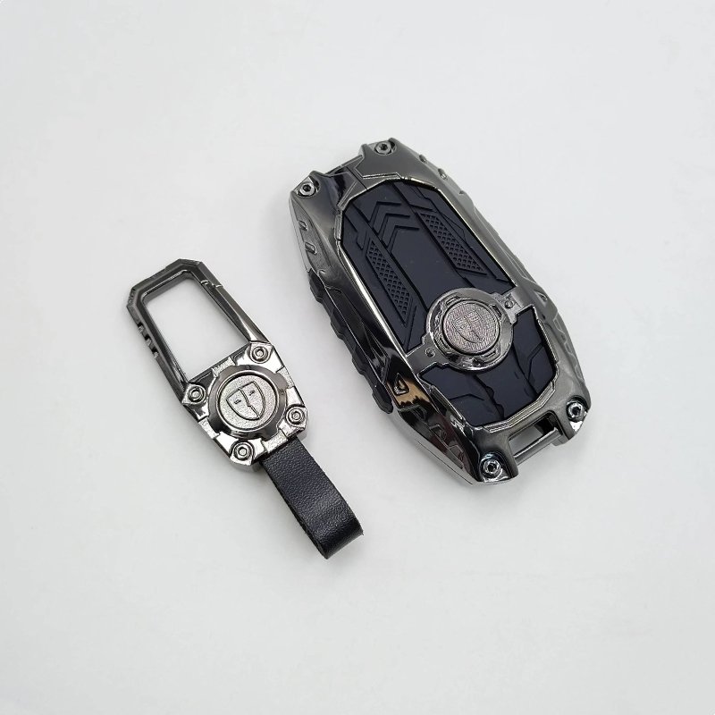 Luxurious Metal Car Key Cover Case Zinc Alloy Car Key Shell with Silicone Buttons Fit for Toyota Car Key Accessories