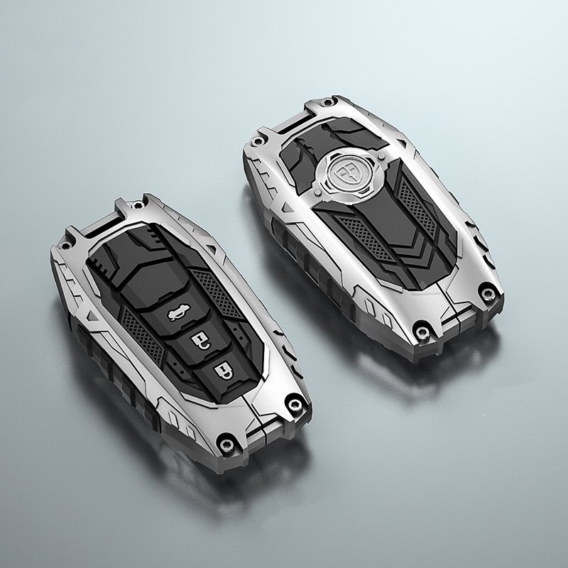 Luxurious Metal Car Key Cover Case Zinc Alloy Car Key Shell with Silicone Buttons Fit for Toyota Car Key Accessories