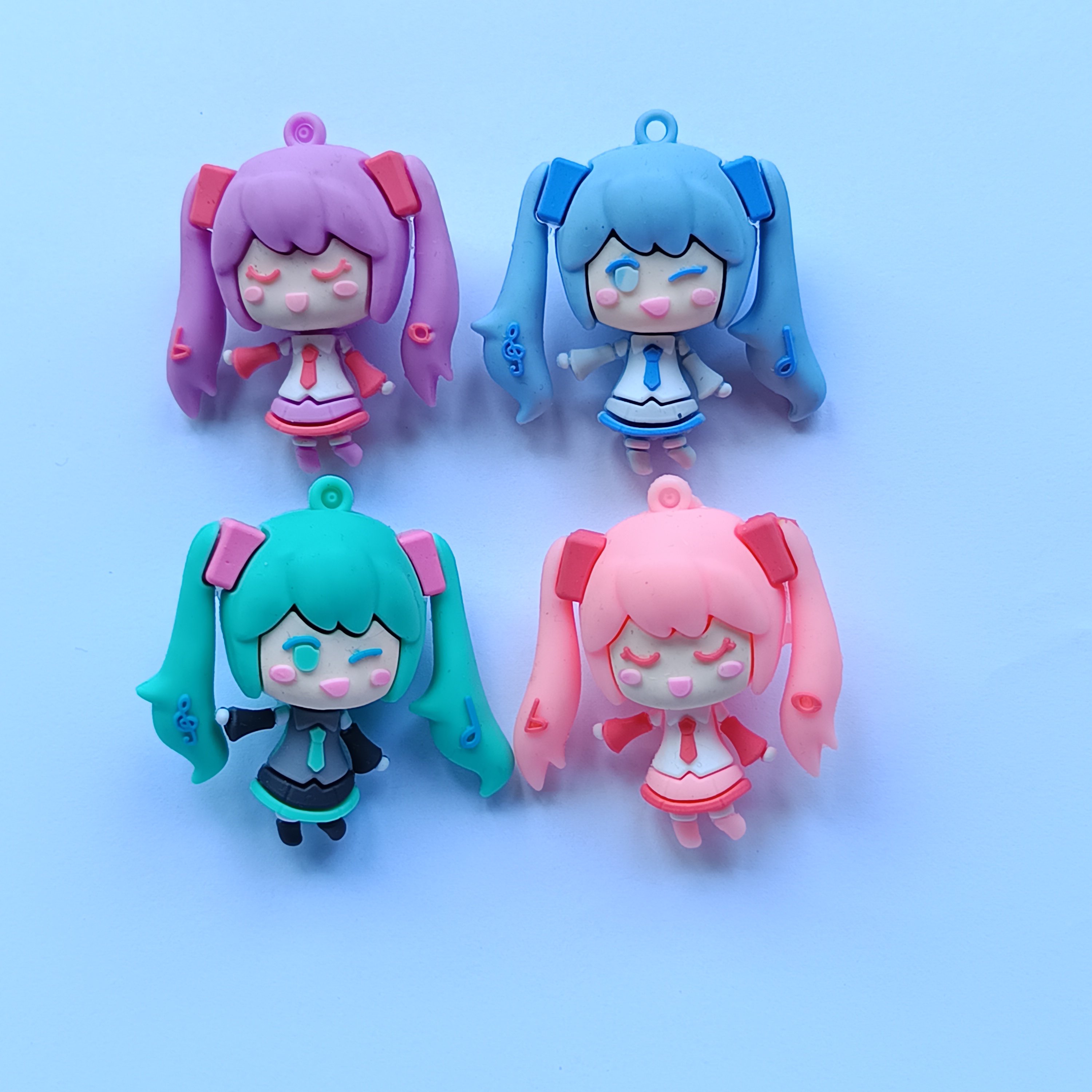 Factory Customization wholesale PVC cartoon anime character Figure Miku keychain doll key ring accessories Car Pendant
