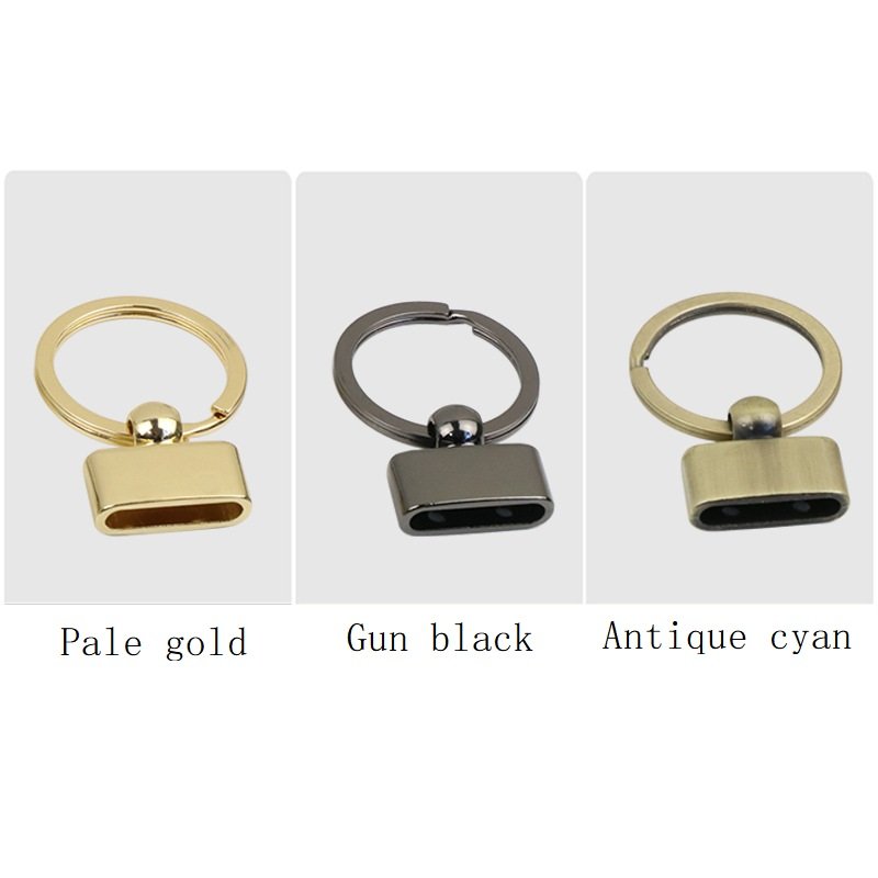 19mm Screw Car Leather Diy Key Ring Fur Ball Ornament Pendant Keychain Metal Head Luggage Accessories Flat Wire Key Clasp