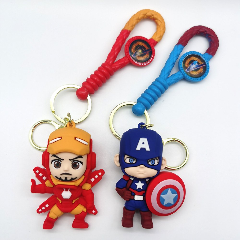 Character figurine creative PVC Marvel League of Legends keychain cartoon figurine car keychain pendant gift