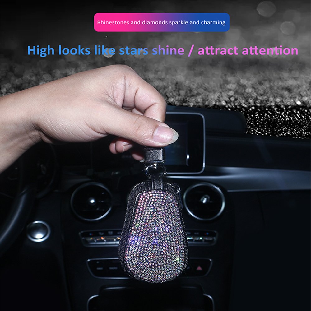 Universal Interior Car Key Accessories Colorful Luxury Diamond Car Key Holder Wallet Key Case