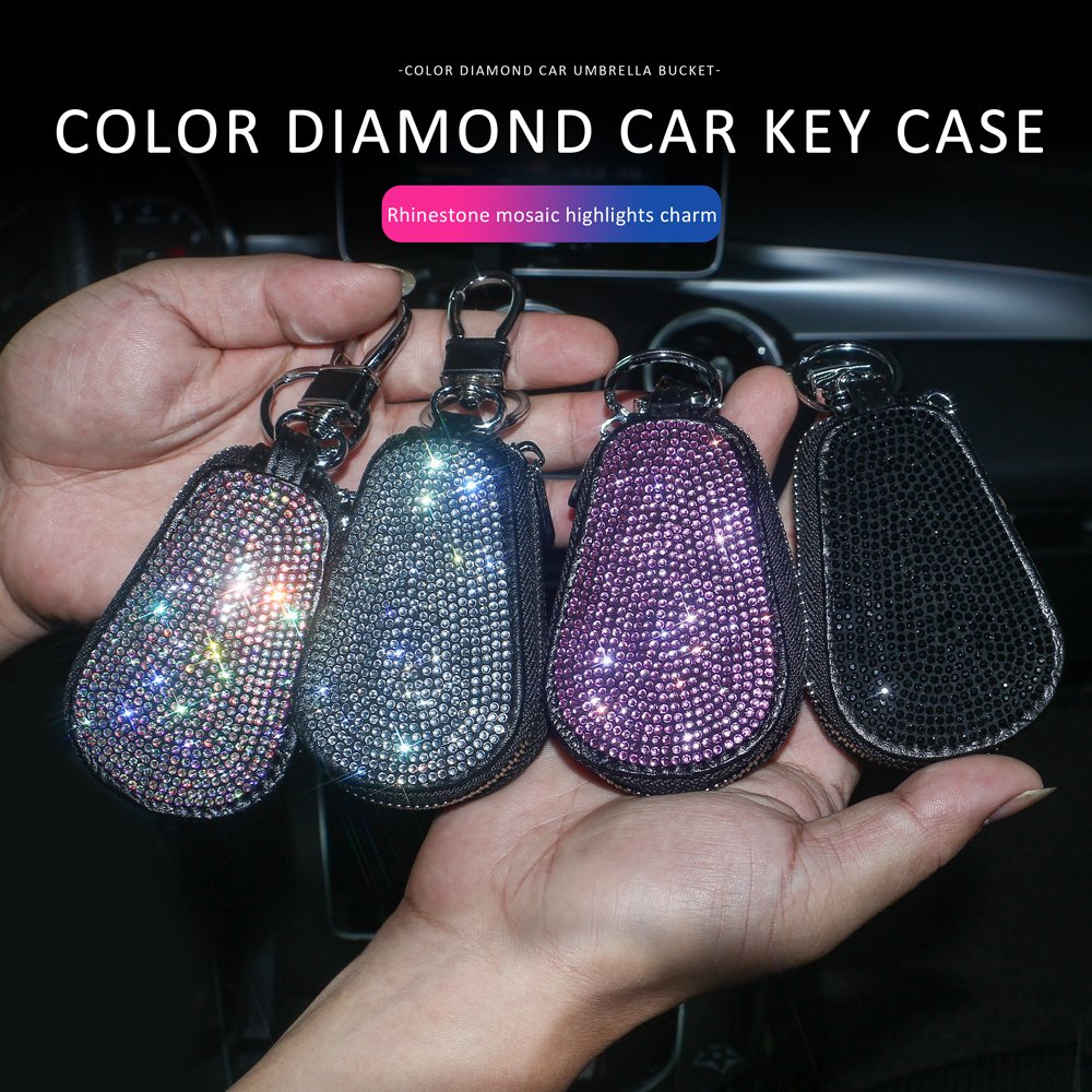 Universal Interior Car Key Accessories Colorful Luxury Diamond Car Key Holder Wallet Key Case