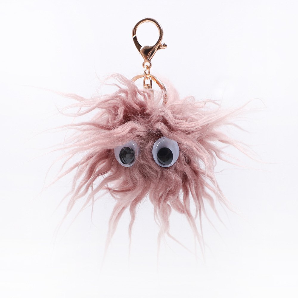 New style Hairy little monster cute pom pom key chain