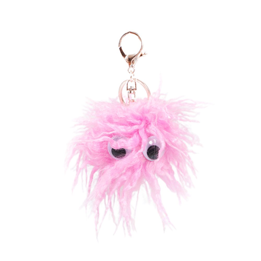 New style Hairy little monster cute pom pom key chain