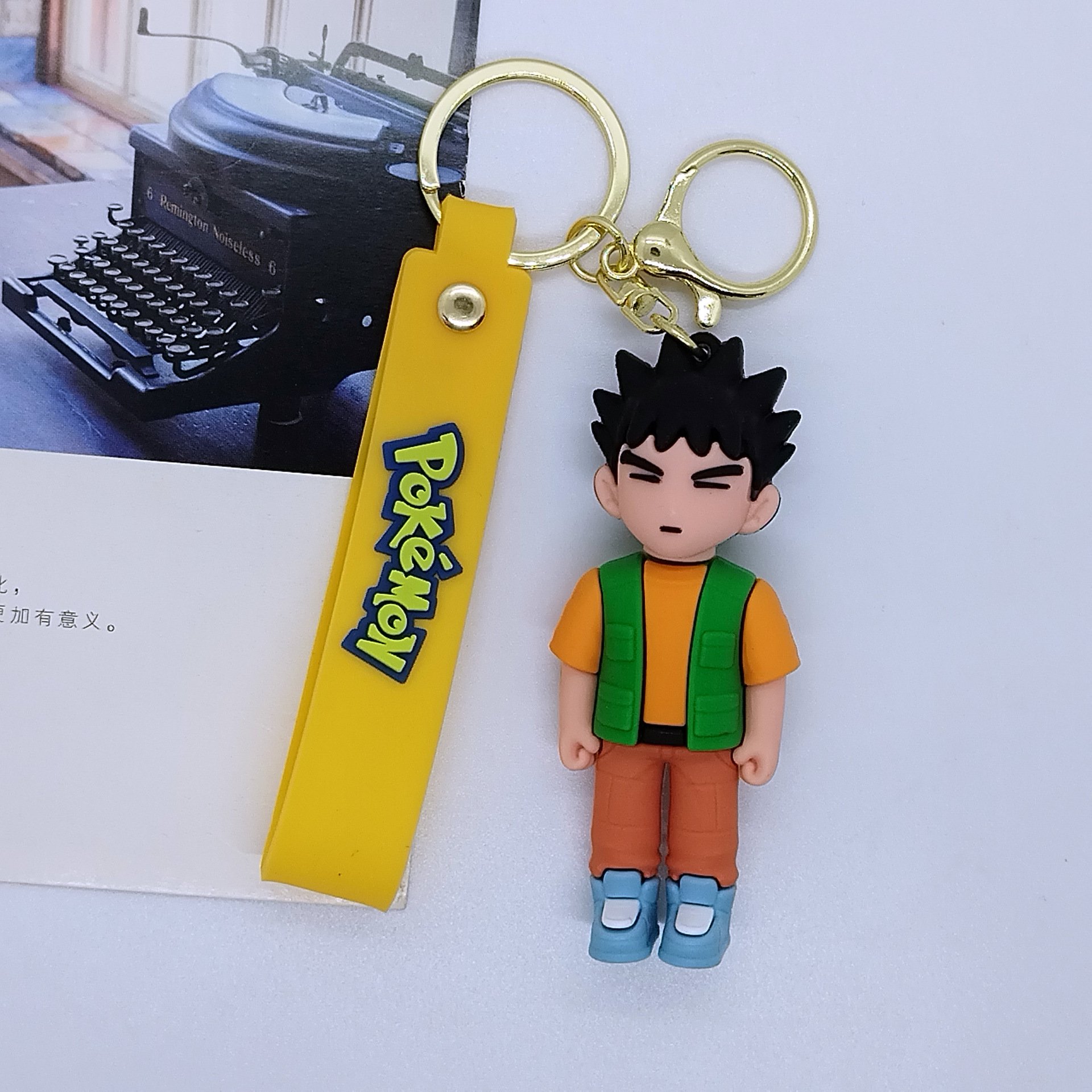 Lovely Cartoon Poke Keychain Car Key Accessories 3D Doll Pendant Rubber Key Chain Promotional Gifts Wholesale Keychains Custom